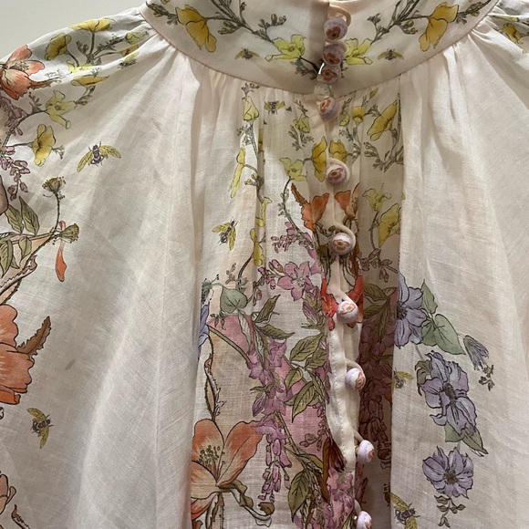 Zimmermann Blouse Linen Size 1 - Picture 2 of 6